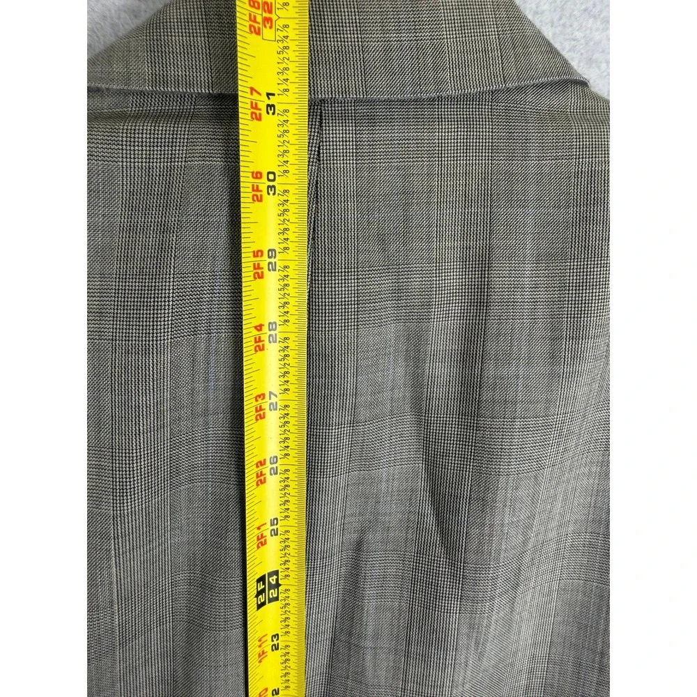 Burberry London Mens 43R Wool Glen Plaid Blazer Sport Coat Grey 2 Button USA